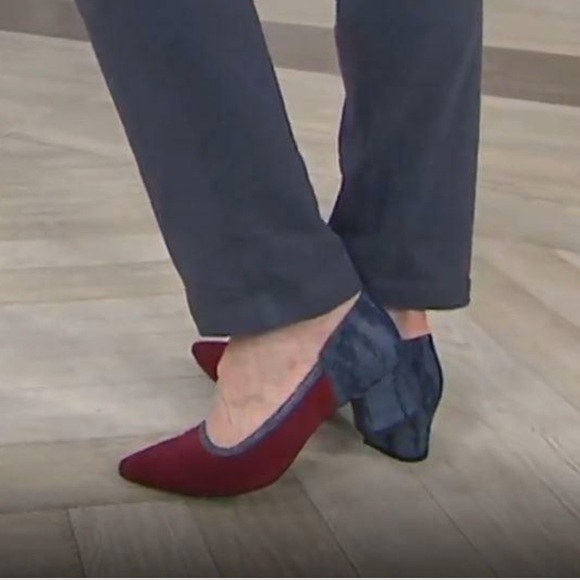 Women’s Dress Shoes Size 7 LOGO by Lori Goldstein Co Mixed Media Block Heel NEW - Picture 4 of 6